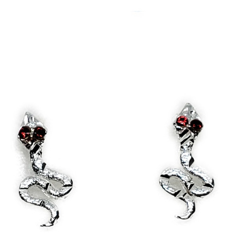 Aretes De Serpiente Zirconias De Plata 925 +estuche T14