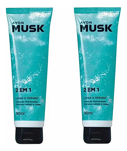 Kit Com 2 Shampoo Cabelo E Corpo Musk Avon