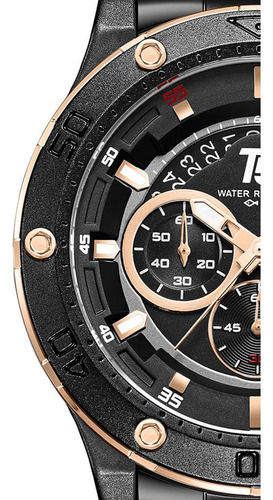 Reloj T5 Para Hombre De Acero Con Cronógrafo Modelo H3783-b