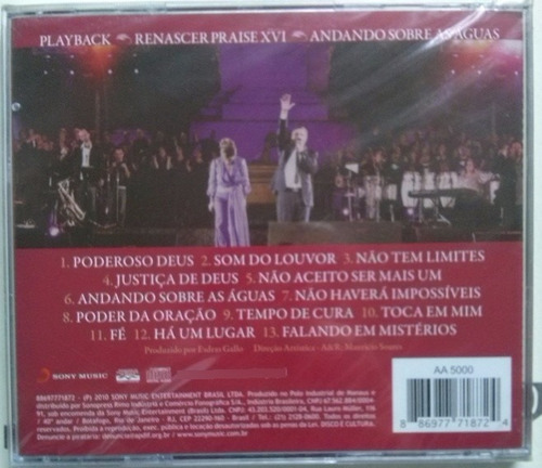 Cd Renascer Praise 16 Andando Sobre Às Águas - Playback