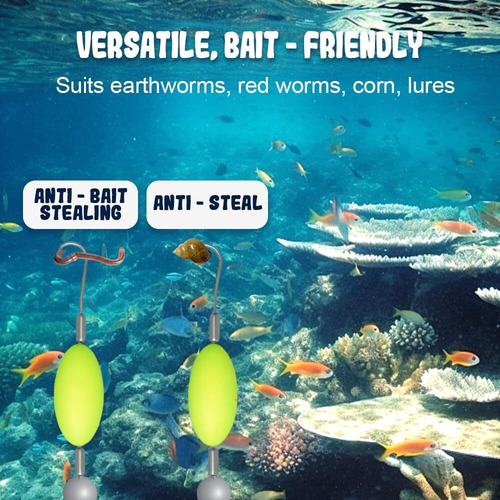 Aparejo Pesca Fondo Invertido Con Doble Anzuelo, Cebo Pesca