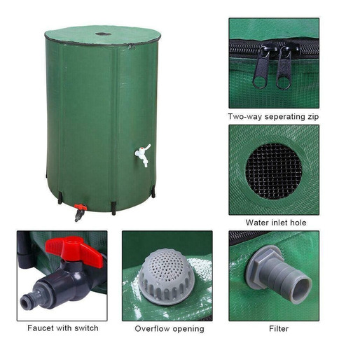 Imagen 8 de 8 de Barril De Agua Plegable Y Portátil De 100 Galones