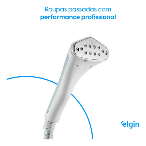 Passadeira De Roupa A Vapor Vertical Elgin Steamer 110v Branco E Azul