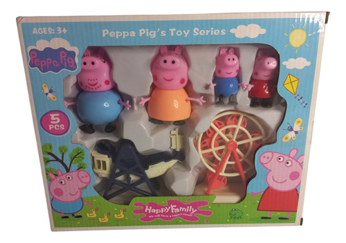 Peppa Cerdita Set 4 Muñecos Familia Completa Con Accesorios