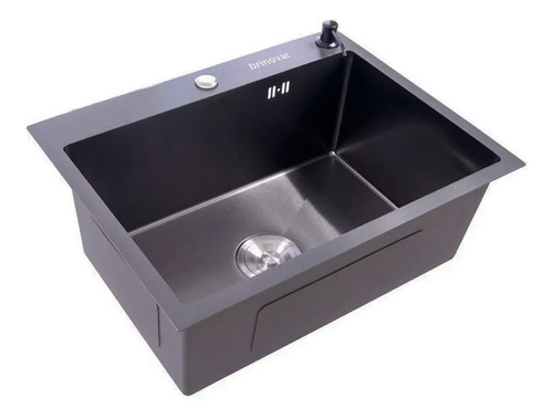 Cuba De Inox Gourmet Preta Quadrada Cozinha Com Acessórios