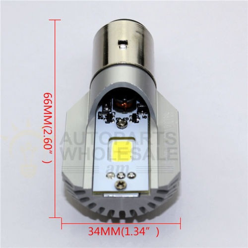 1pc Xenon Blanco Cob Ba20d H6 Led Motos Carretera Bajo Bombi