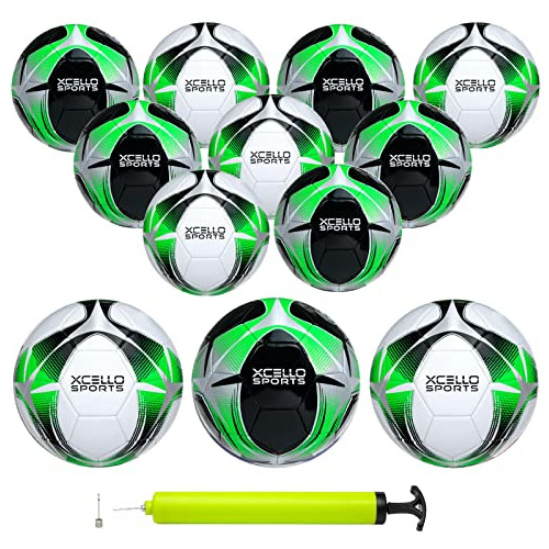 Xcello Sports Soccer Ball (black/green/silver, White/green/s