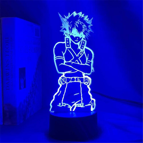 My Hero Academia Katsuki Bakugou Figura Acrílica Led Noche