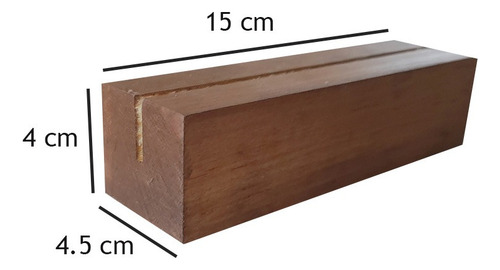 Kit De 3 Bases De Madera Para Vidrio Ranura De 3 Mm Sipres