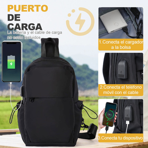 Mochila Cruzada Bandoleras Hombre Para Con Entrada Usb