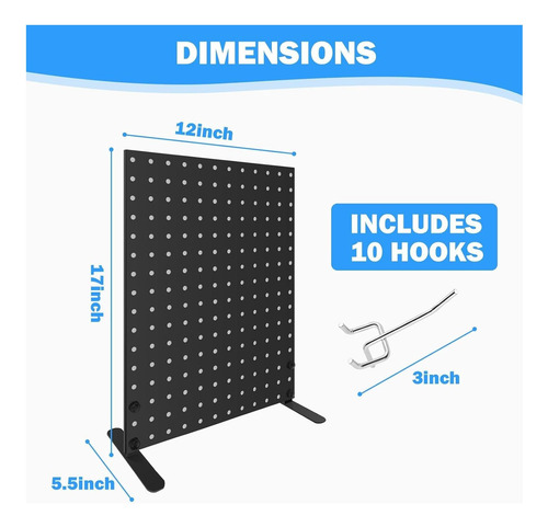 Ovrrcsme 1 Pcs Pegboard Supon Con 10 Ganchos De Clavijas De