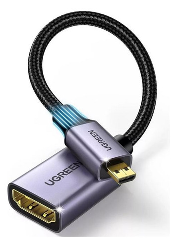 Adaptador Micro Hdmi A Hdmi 4k 60hz Dolby Trenzado Ugreen