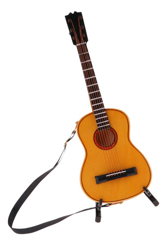 Imagen 1 de 11 de Guitarra Eléctrica De Madera De 1/6 De Escala Con Soporte