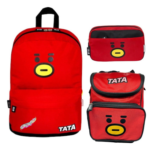 Mochila Escolar Urbania Bts - Bt21 Color Rojo / Tata 16l