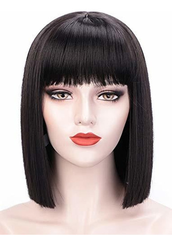 Pelucas - Peluca - Juziviee Black Wigs For Women, 12'' S