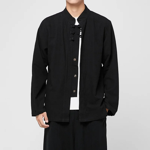 Camiseta Qipao Tee Oriental Tang Suit Para Hombre, Blusa Cas