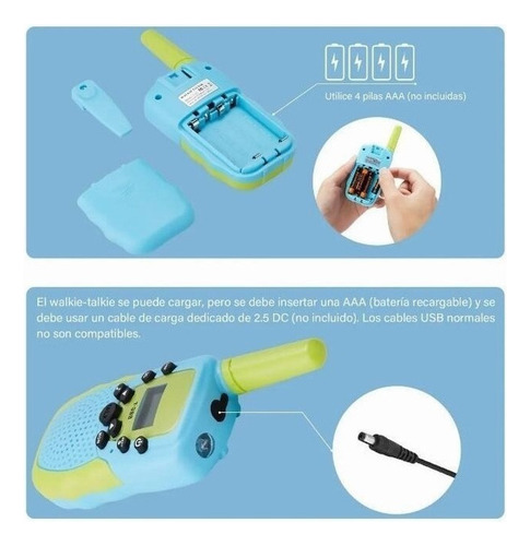 Walkie Talkie Vox 3 De 8 Canales For Niños De Regalo