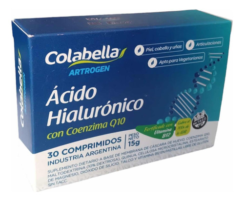 Ácido Hialuronico Q10 30 Comprimidos Colabella Sin Tacc