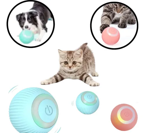 Bola Giratória Inteligente Brinquedo Pet Gato Silicone Usb Cor Sortida