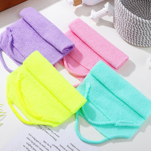 Toallas De Ducha Exfoliantes, 4 Toallitas Elásticas Para La