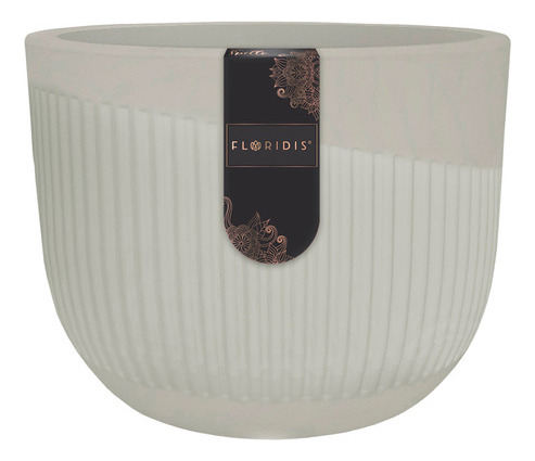 Maceta Floridis Plástico Premium 18 Cm Diseño Moderna Interior Exterior Spello Rischio Color Blanco