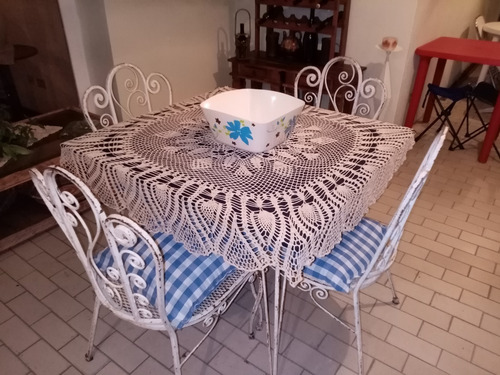 Imagen 5 de 5 de Juego Comedor Vintage Hierro Forjado Silla/mesa Oferta D Hoy