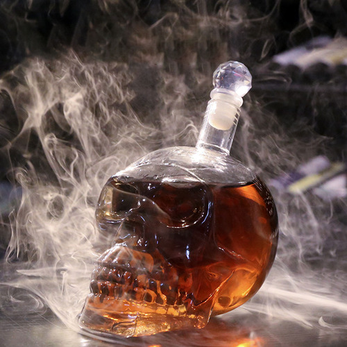 Botella De Vino Con Forma De Calavera De Whisky Transparente