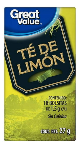 6 Pzs Te De Limón Digestión Sist Respiratorio Sin Cafeína