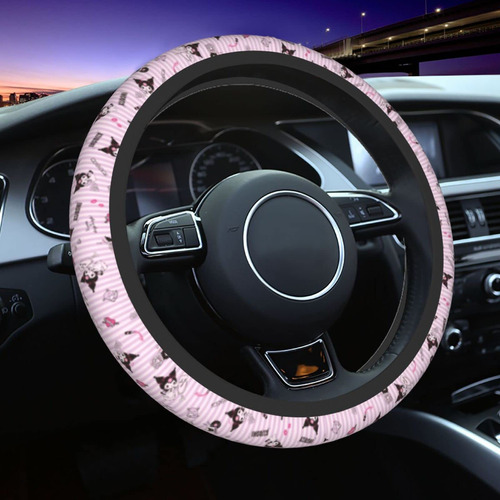 Funda Para Volante Automovil Kawaii Mujer Niña Color Rosa