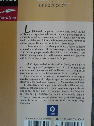 Imagen 2 de 6 de Fabulas Completas * Esopo * Edimat *