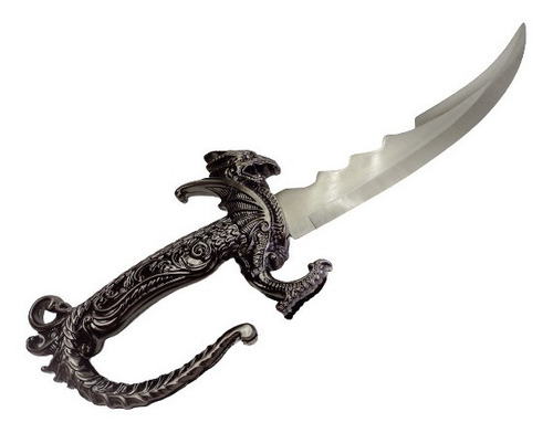 Adaga Aço Dragão Blue Faca Espada Bainha Colecionar 38cm