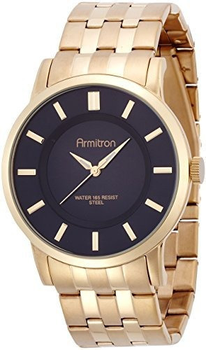 Armitron 20/4962bkgp Hombre, Color Negro Sunray Dial Gold-to