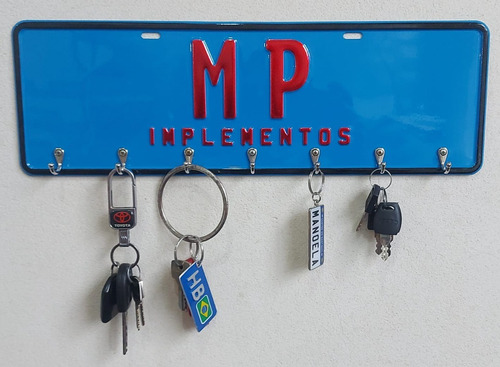 Placa De Carro Decorativa Porta Chaves Em Alumínio