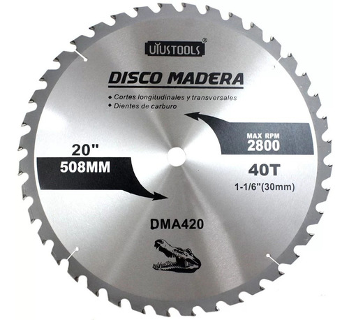 Disco Para  Madera  Uyustools 20 X 40 Dientes Dma420