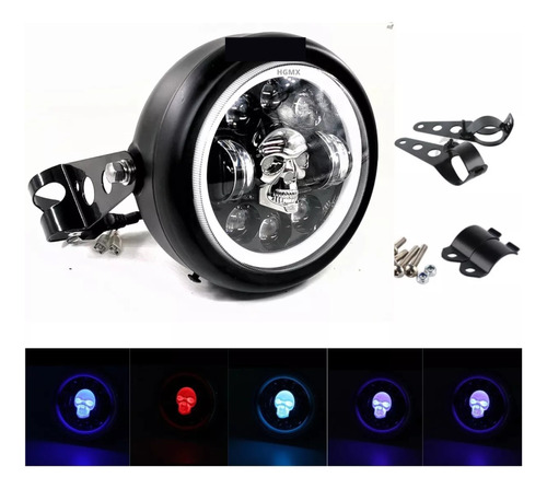 Faro Led Delantero Moto Con Base Ojo Ángel Drl Antiniebla 