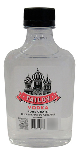 Vodka Pure Grain Tridestilado De Cereales Tailov 200 Ml