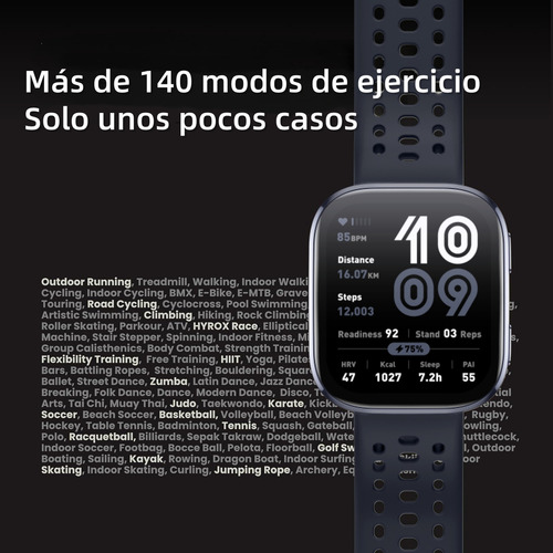 Amazfit Bip 6 Reloj Inteligente De 46 Mm, Batería De 14 Días, Visualización Amoled De 1.97 Pulgadas, Gps Y Mapas Gratuitos, Ai, Llamadas Y Texto Bluetooth, Rastreador De Salud, Fitness Y Sueño, Negro