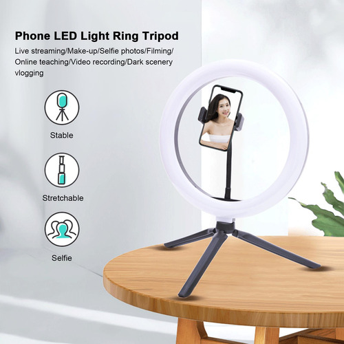 Trípode Con Anillo De Luz Led Usb Para Teléfono De 16 Cm, Fo