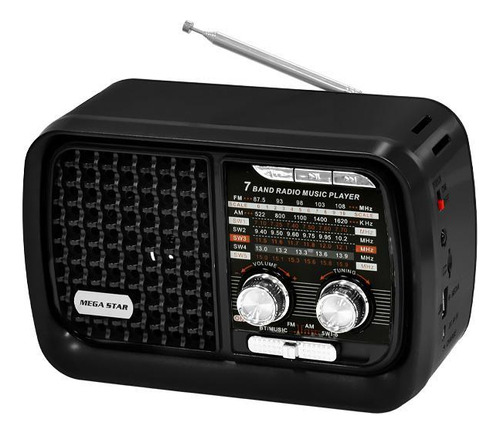 Radio Portatil Am/fm/sw Megastar Rx1906bt 800 Watts P.m.p.o