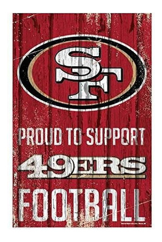Wincraft Nfl San Francisco 49ers Signwood Orgulloso De Apoya