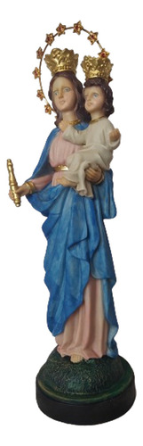 Imagem Nossa Senhora Auxiliadora Maria 30 Resina Aro Pedras
