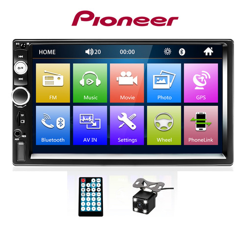 Reproductor Pioneer 2 Dim Full Hd Camara Mp3 Usb Bluetooth 