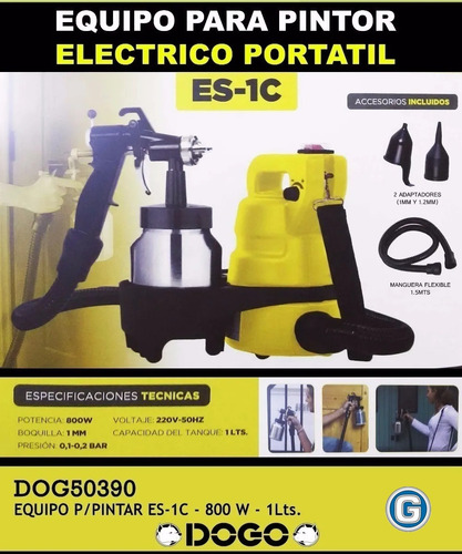 Imagen 7 de 10 de Máquina Equipo Pintar Dogo 800w Eléctrica 2rec Metal + Extra