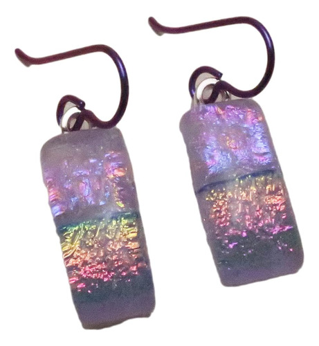 Aretes De Niobio De Vidrio Fundido Moderno Bohemio Lava...