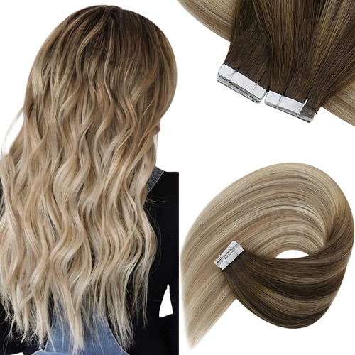 Extensiones Reales Cabello 18in 50gr Marrón Ombre Rubio Dora