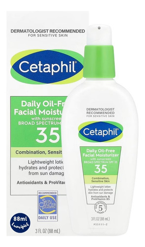 Cetaphil Daily Oil-free Facial Moisturizer With Spf 35 88ml Todo Tipo De Piel Día