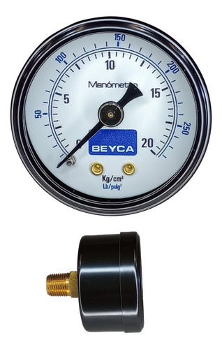 Manómetro Beyca 20 K 50mm R/ 1/8 Aire Gas Agua Aceite Mm1-35