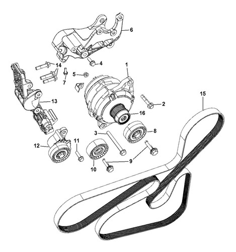 Imagen 3 de 5 de Tensor Correa Motor Mopar Jeep Compass 4 Cyl 2.4l 2008-2017
