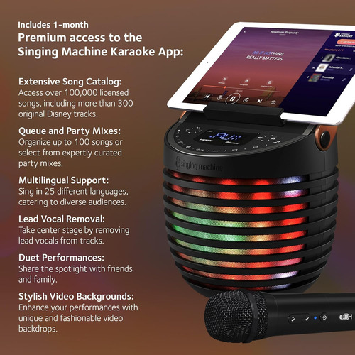 Karaoke Portátil Singing Machine Singcast One, Negro