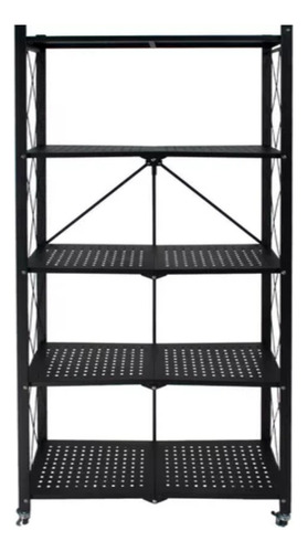 Estante Anaquel Organizador Plegable 5 Niveles Rack Metalico Color Negro